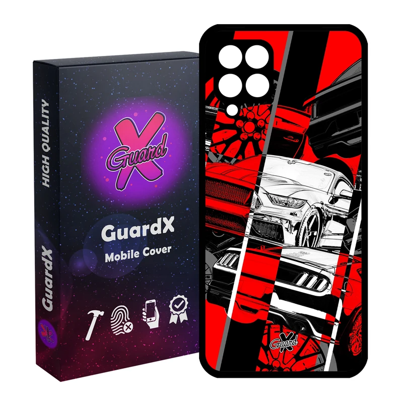 کاور گارد ایکس طرح خودرو مدل Glass10218 مناسب برای گوشی موبایل سامسونگ Galaxy A22 4G