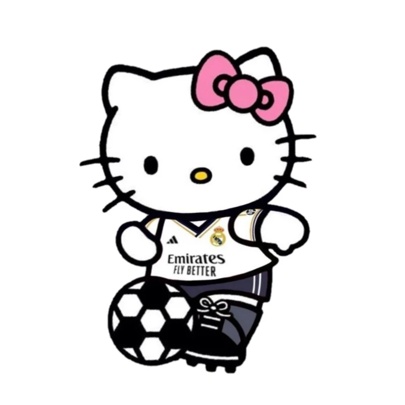 استیکر پارچه و لباس پاد آفرین مدل کارتونی کیتی Kiti فوتبالی رئال مادرید کد 2621