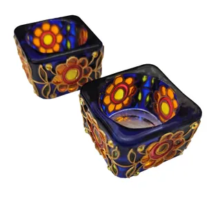 جاشمعی شیشه ای مدل سنتی مجموعه دو عددی