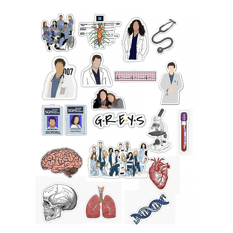 استیکر لپ تاپ و گوشی مدل پزشکی کد 7300 مجموعه 20 عددی