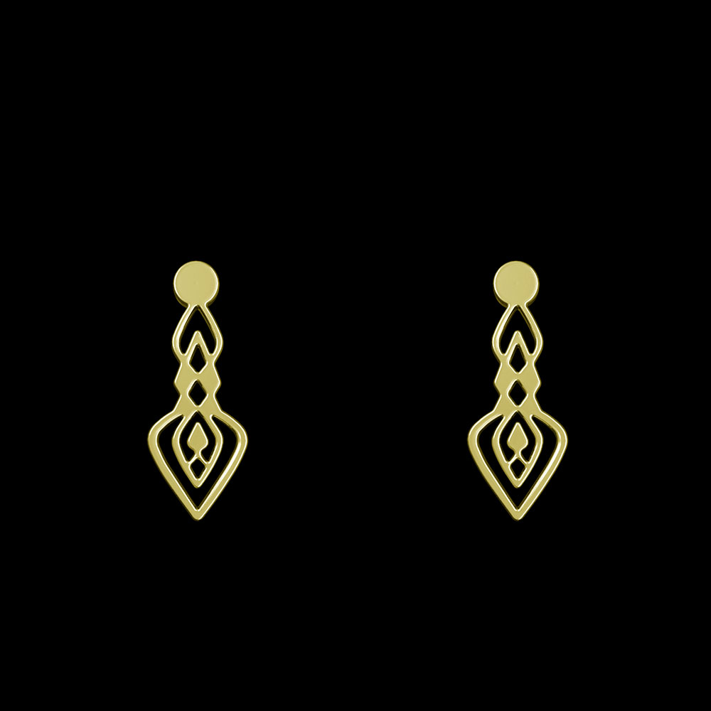 گوشواره طلا 18 عیار زنانه مدوپد مدل هندسی کد GA1-10418