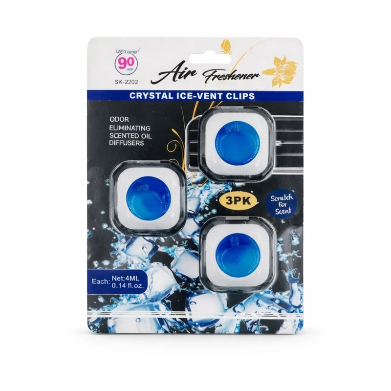 خوشبوکننده خودرو ایر فرش مدل ونت کلیپس با رایحه کریستال بلو حجم 12 میلی‌لیتر