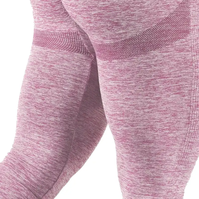 لگینگ ورزشی زنانه مدل سیملس پشت چین دار گنی رنگ صورتی