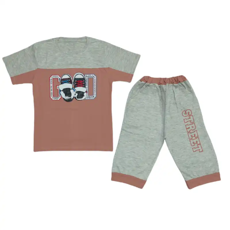 ست تی شرت و شلوارک پسرانه مدل Good کد 04krm