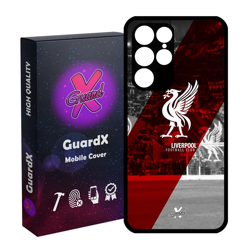 کاور گارد ایکس طرح Liverpool مدل Glass10045 مناسب برای گوشی موبایل سامسونگ Galaxy S22 Ultra