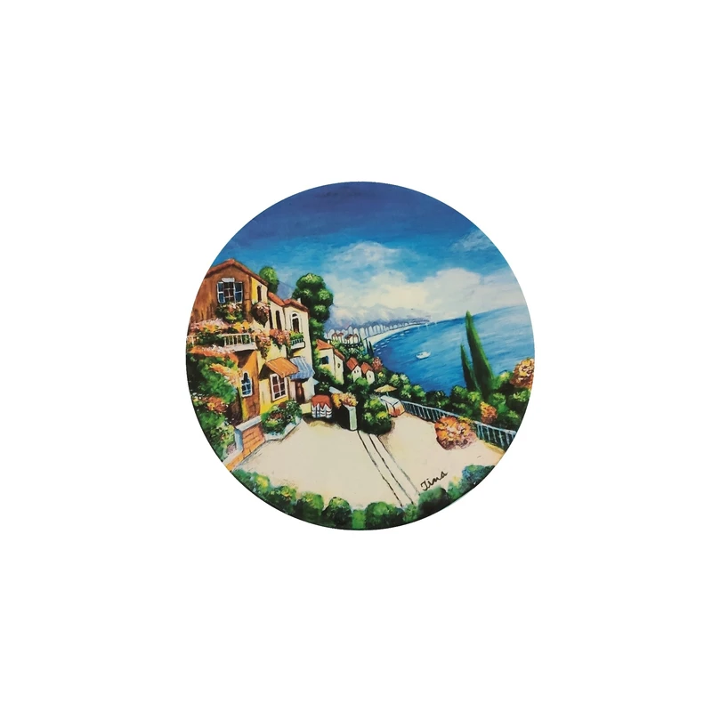 بشقاب دیوارکوب سفالی طرح منظره کد 45