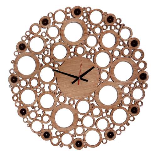 ساعت دیواری مدل حبابی چوبی کد 16001