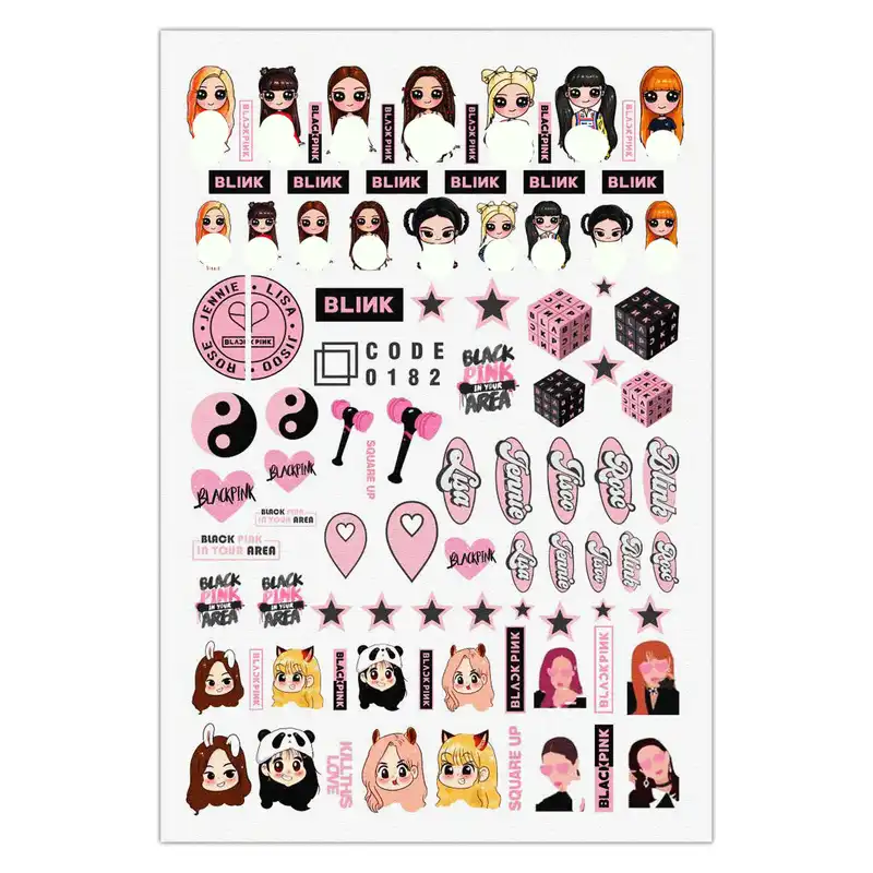 برچسب لنز ناخن مدل BLACK PINK کد 182