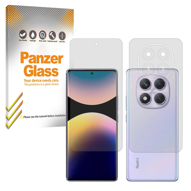 محافظ صفحه نمایش شفاف پنزر گلس مدل Resistant مناسب برای گوشی موبایل شیائومی Redmi Note 14 Pro 4G به همراه محافظ پشت گوشی