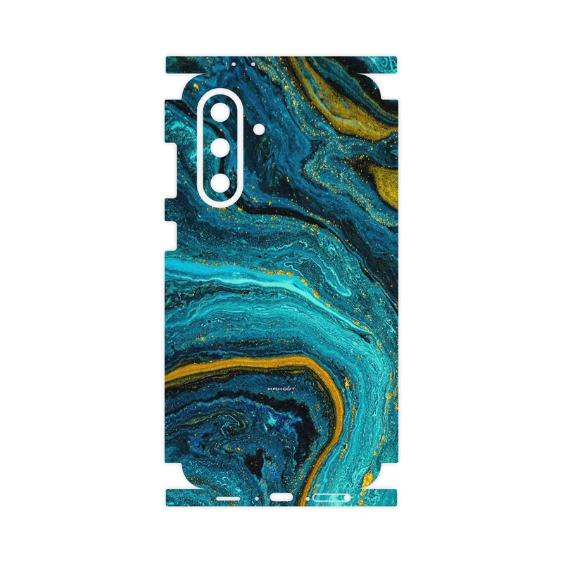 برچسب پوششی ماهوت مدل Turquoise marblewith golden streaks-FullSkin مناسب برای گوشی موبایل سامسونگ Galaxy A36