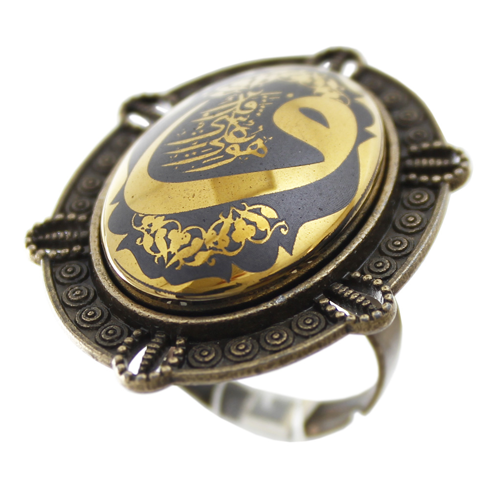 انگشتر زنانه مدل حدید و هو علی کل شی قدیر کد 8017