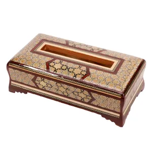 جعبه دستمال کاغذی خاتم کاری گالری گوهران مدل آذر 317