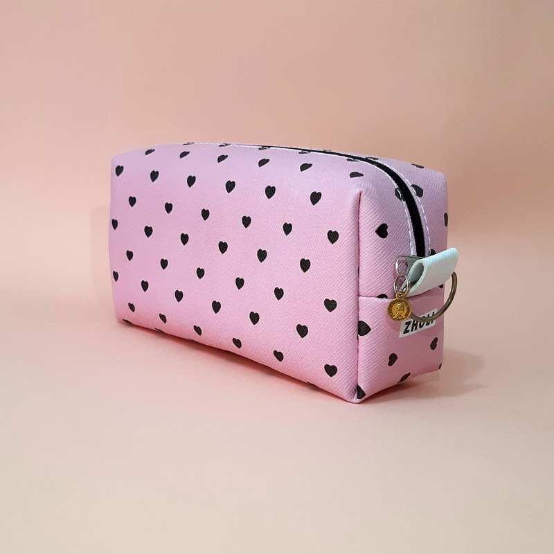 کیف لوازم آرایش زنانه مکعبی طرح قلب مدل PK-013