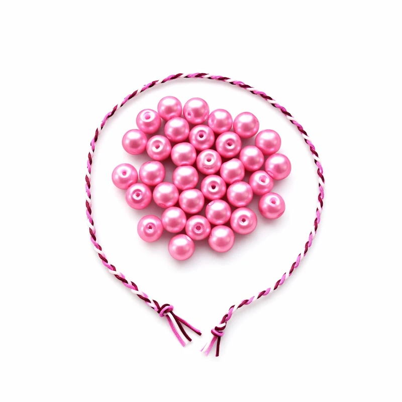 مهره دستبند مدل مروارید سنگی کد MOSASO30 به همراه نخ دستبند بسته 31 عددی