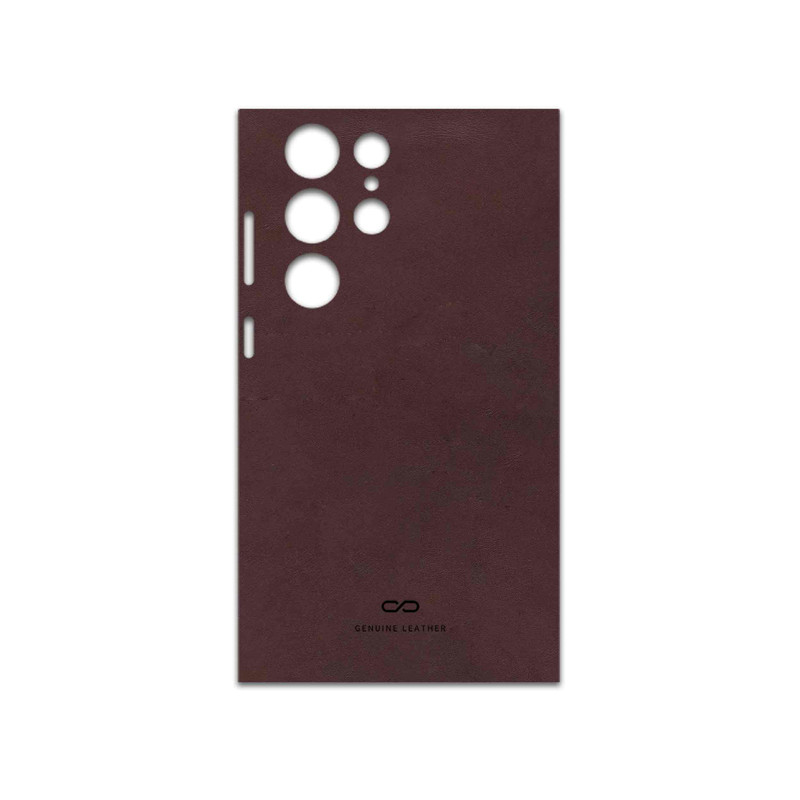 برچسب پوششی ماهوت مدل Matte-Dark-Brown-Leather مناسب برای گوشی موبایل سامسونگ Galaxy S23 Ultra
