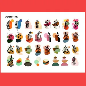 استیکر طراحی ناخن طرح رنگ و برگ مدل C185