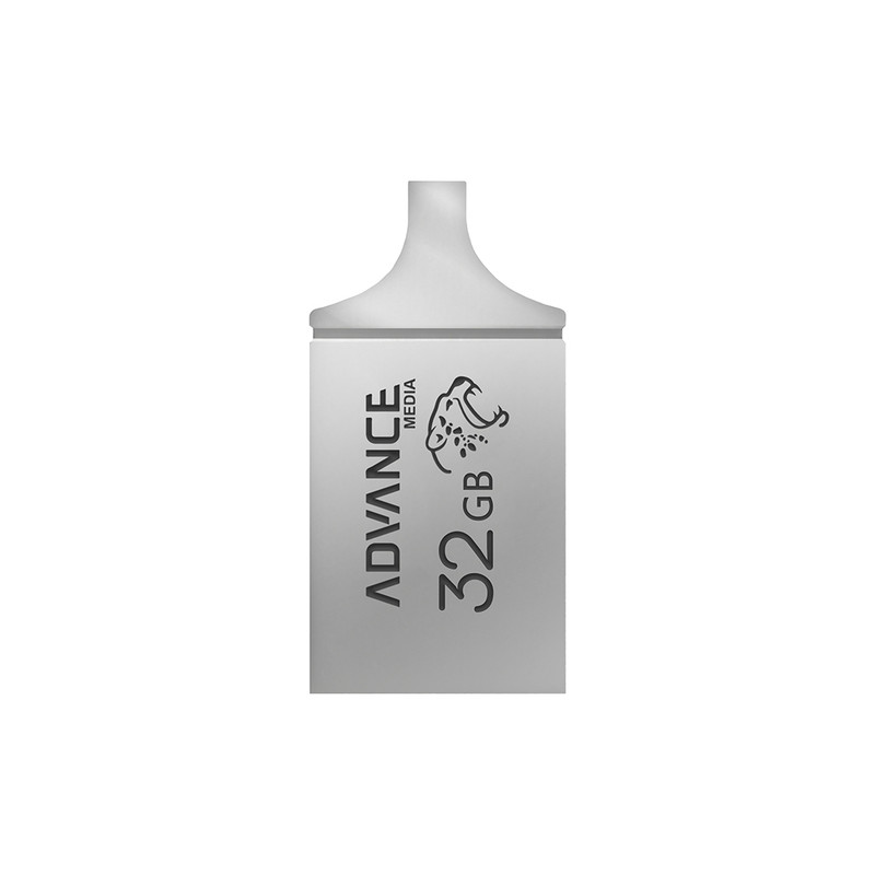 فلش مموری 32 گیگابایت ادونس مدل M104 با رابط USB 2.0 Type-A، بدنه فلزی، طراحی بندانگشتی و بند آویز