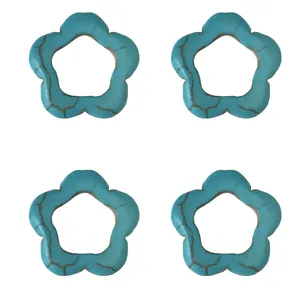 مهره دستبند مدل گل پنج پر مجموعه 4 عددی