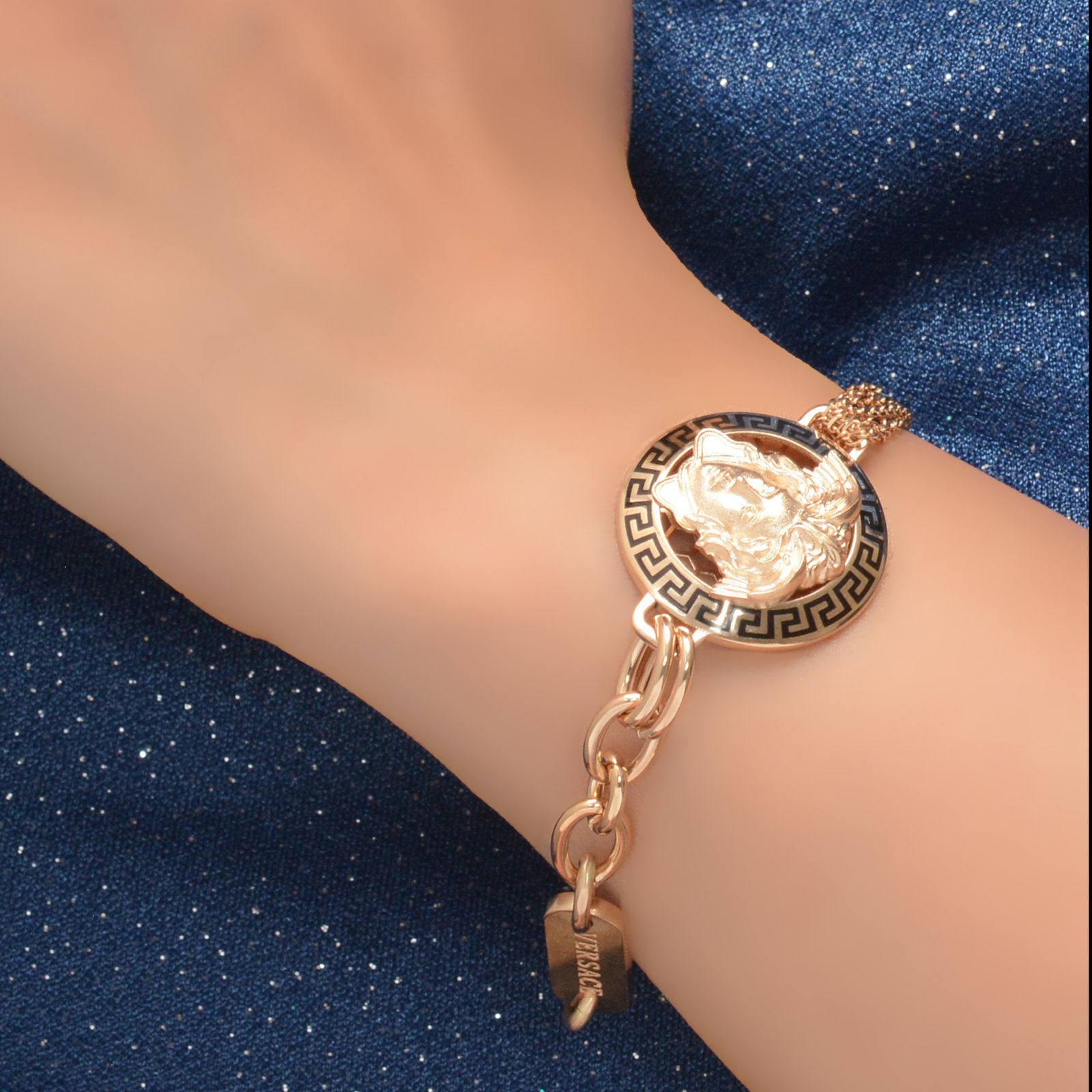 دستبند طلا 18 عیار زنانه طلای مستجابی کد v1 -  - 2