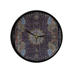 ساعت دیواری مدوپد طرح فرش قم ترنجی گل ریز مدل C-Ghom106