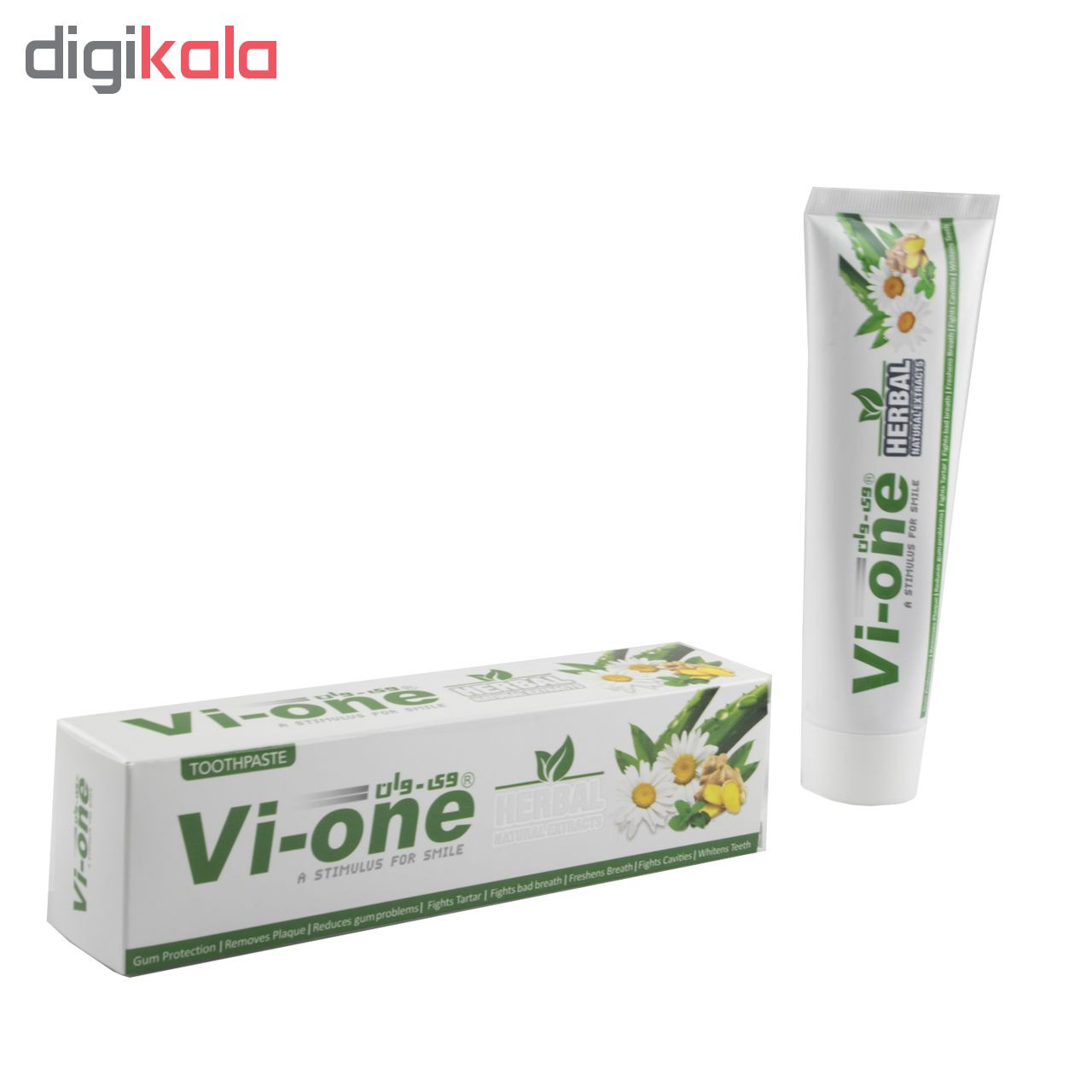 خمیر دندان وی وان گیاهی مدل Natural Herbal حجم 130 میلی لیتر