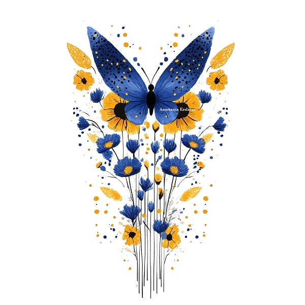  استیکر پارچه و لباس پاد آفرین طرح پروانه کد 2000