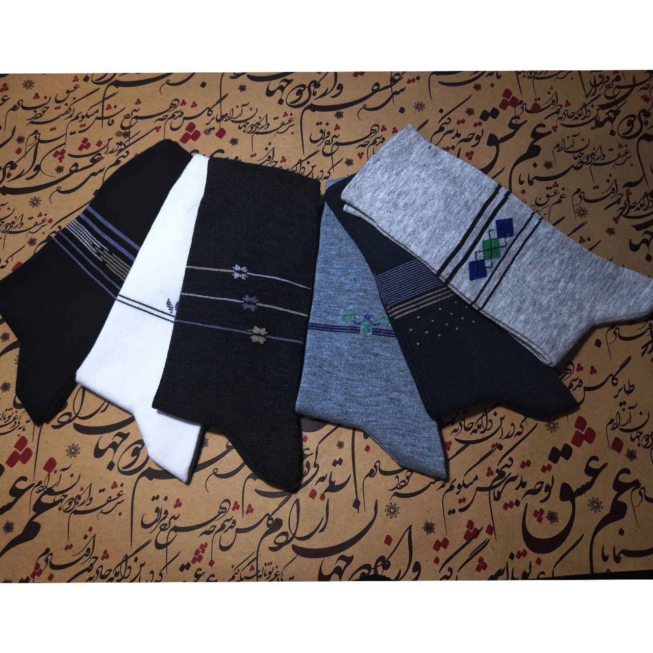 جوراب ساق بلند مردانه لنتر مدل KH-R 06 مجموعه 6 عددی -  - 4