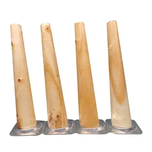 پایه میز عسلی مدل چوبی مخروطی کد 25-D1 بسته 4 عددی