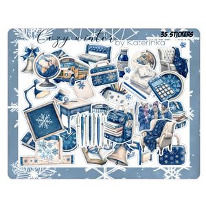  برچسب طرح برش خورده بولت ژورنال مدل Cozy Winter بسته 35 عددی