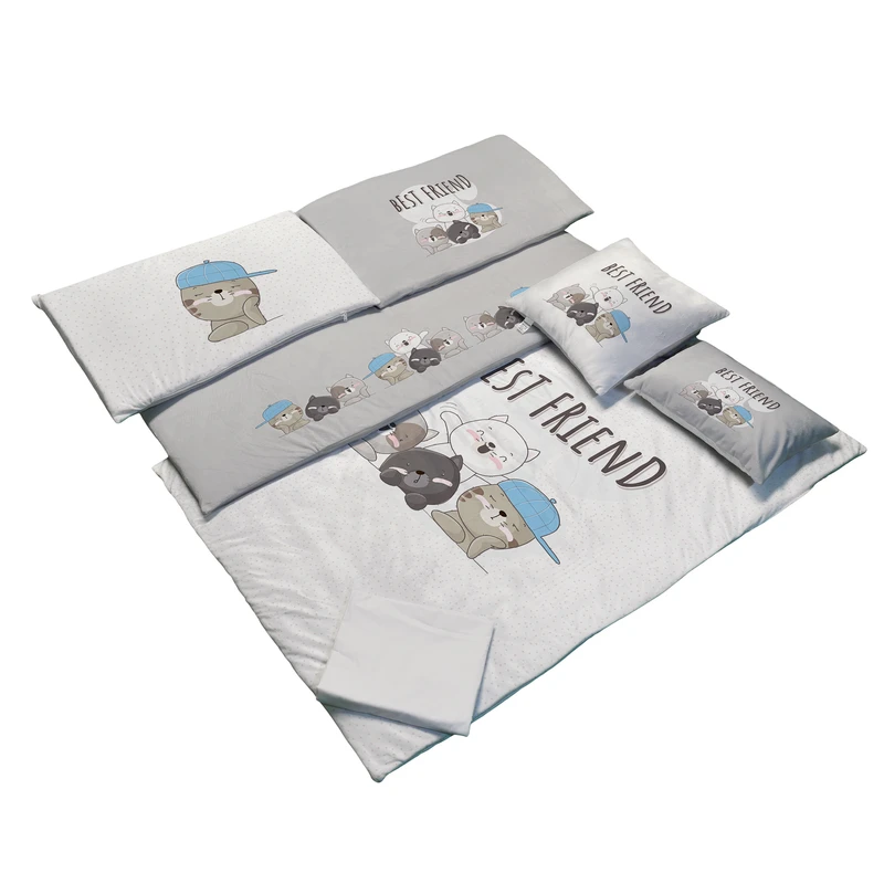 سرویس روتختی 7 تکه کودک مامزکیوتی مدل گربه کلاهی SK93