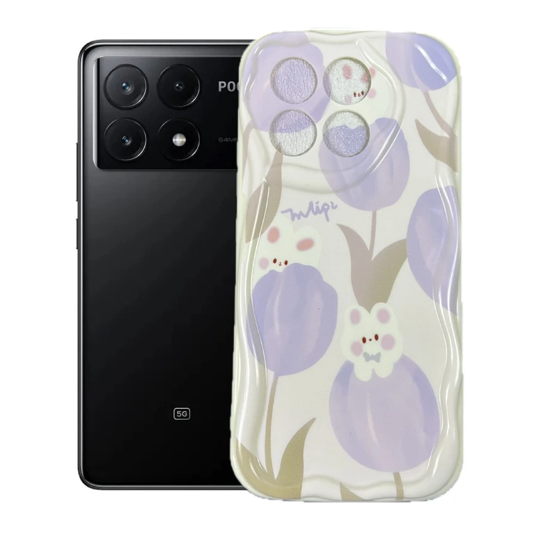کاور طرح خرگوش و لاله مناسب برای گوشی موبایل شیائومی Poco X6 Pro