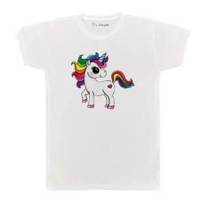 تی شرت بچگانه پرمانه طرح Unicorn کد pmt.3111