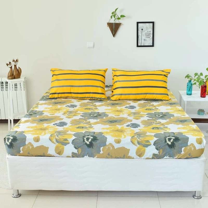 سرویس ملحفه بومرنگ مدل Calm-160 دونفره 3 تکه