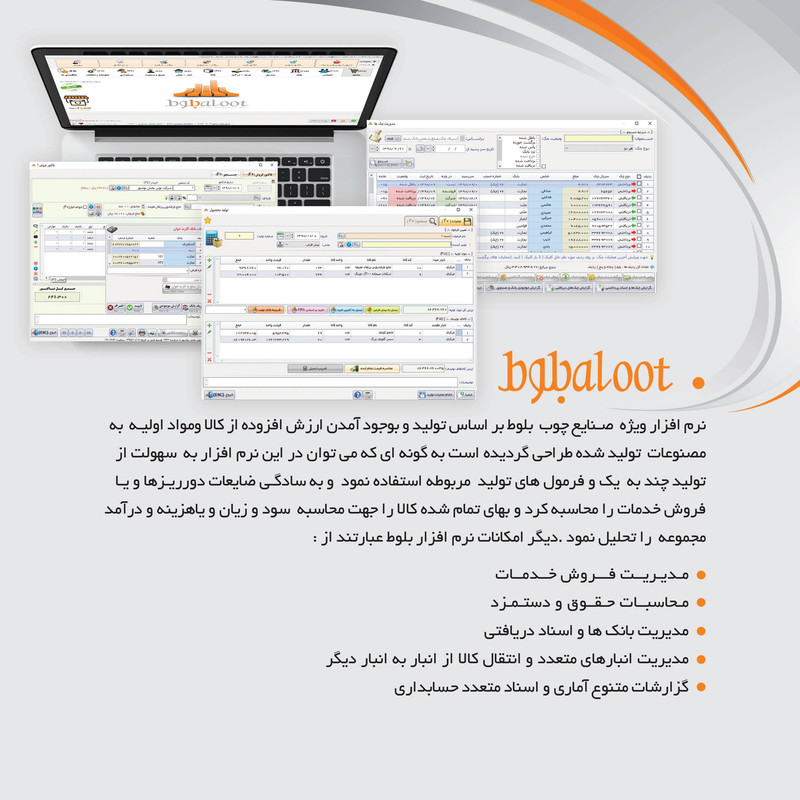 نرم افزار حسابداری نسخه بلوط تخصصی فروشگاه صنایع چوب و مبلمان نشر پژواک