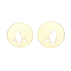 گوشواره طلا 18 عیار زنانه کرابو طرح گنجشک مدل Kr5020