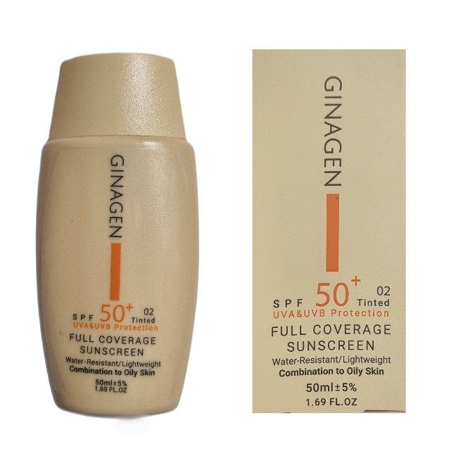 کرم ضد آفتاب رنگی ژیناژن SPF 50 مدل 02 مناسب پوستهای چرب حجم 50 میلیلیتر کرم ضد آفتاب رنگی ژیناژن SPF 50 مدل 02 مناسب پوستهای چرب حجم 50 میلیلیتر