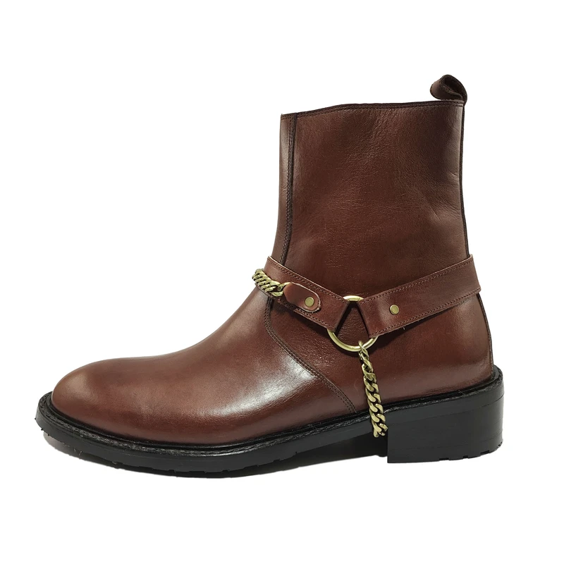 نیم بوت مردانه کرمانی مدل چرم دستدوز طبیعی کد 653