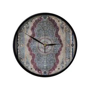 ساعت دیواری مدوپد طرح فرش قم لچک و ترنج مدل C-Ghom097