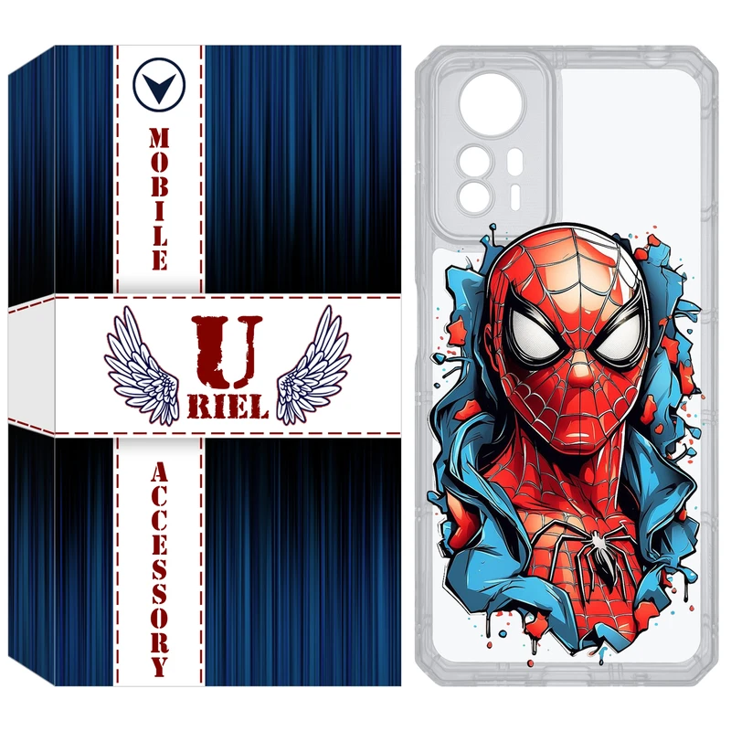 کاور یوریل مدل Clear کد 34 طرح اسپایدرمن مناسب برای گوشی موبایل شیائومی Redmi Note 12S