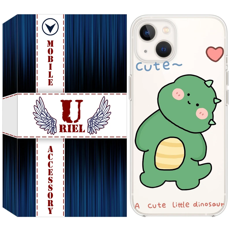 کاور ژله ای یوریل قاب مدل Clear کد 3 طرح دایناسور مناسب برای گوشی موبایل اپل iPhone 13