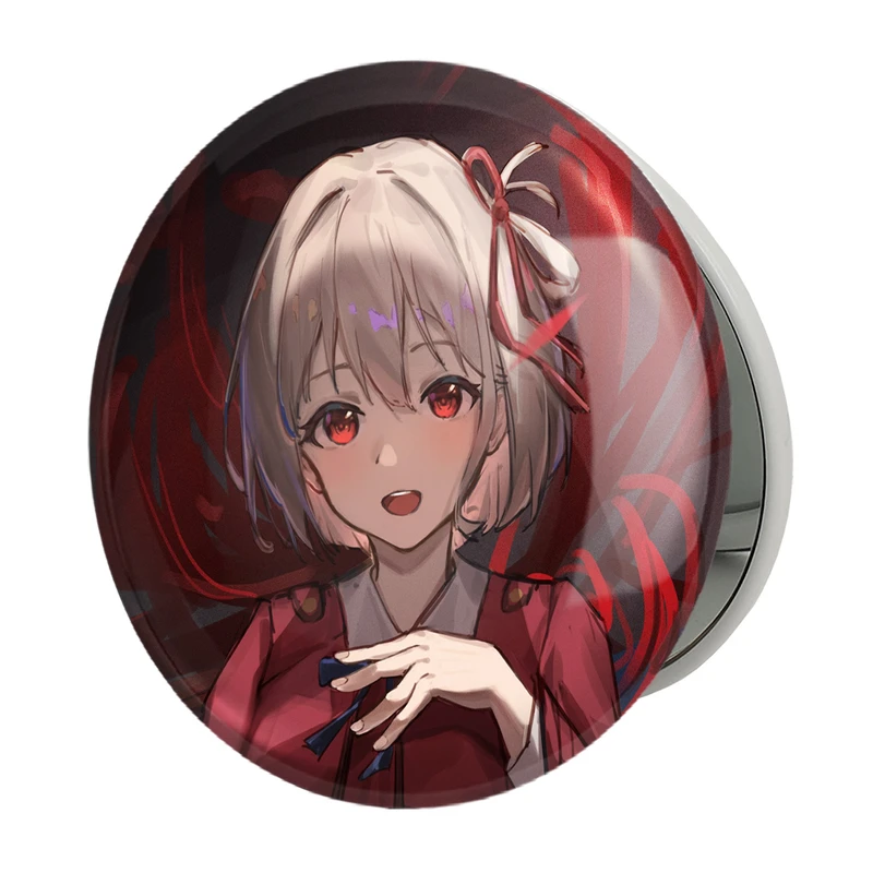 آینه جیبی خندالو طرح چیساتو انیمه لیکوریس ریکویل Lycoris Recoil مدل تاشو کد 23065 