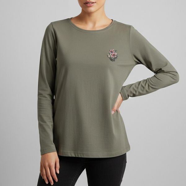 تی‌شرت راحتی آستین بلند زنانه ناربن مدل WT3946-2