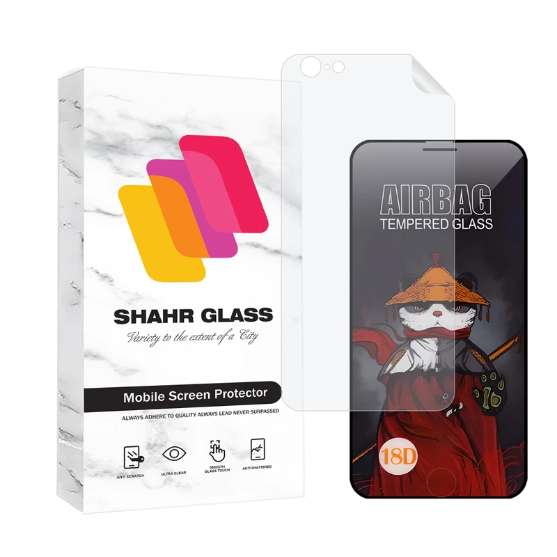 محافظ صفحه نمایش ایربگ شهر گلس مدل AIRNABKSH مناسب برای گوشی موبایل اپل iPhone 6s Plus / iPhone 6 Plus به همراه محافظ پشت گوشی هیدروژل