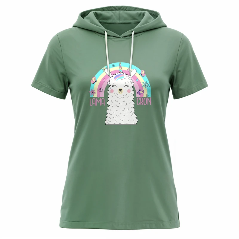 تی شرت آستین کوتاه کلاه دار زنانه مدل 14040225a