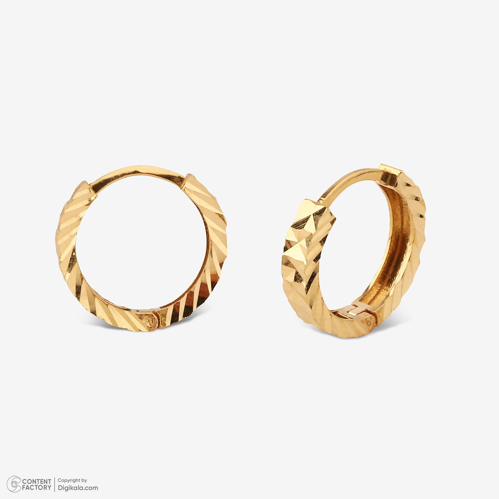 گوشواره حلقه‌ای طلا 18 عیار زنانه گلدم مدل E245011 -  - 2