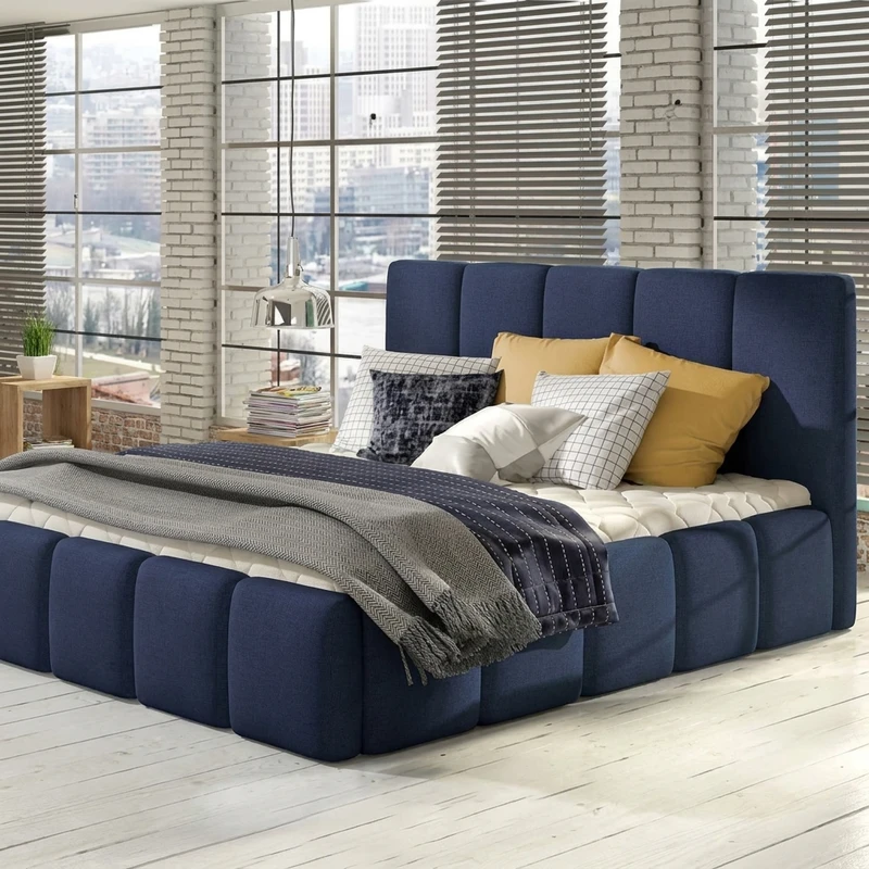 تخت‌خواب چوب دو نفره شاهان دکور مدل ساروین 140 سایز 140 * 200 سانتی‌متر