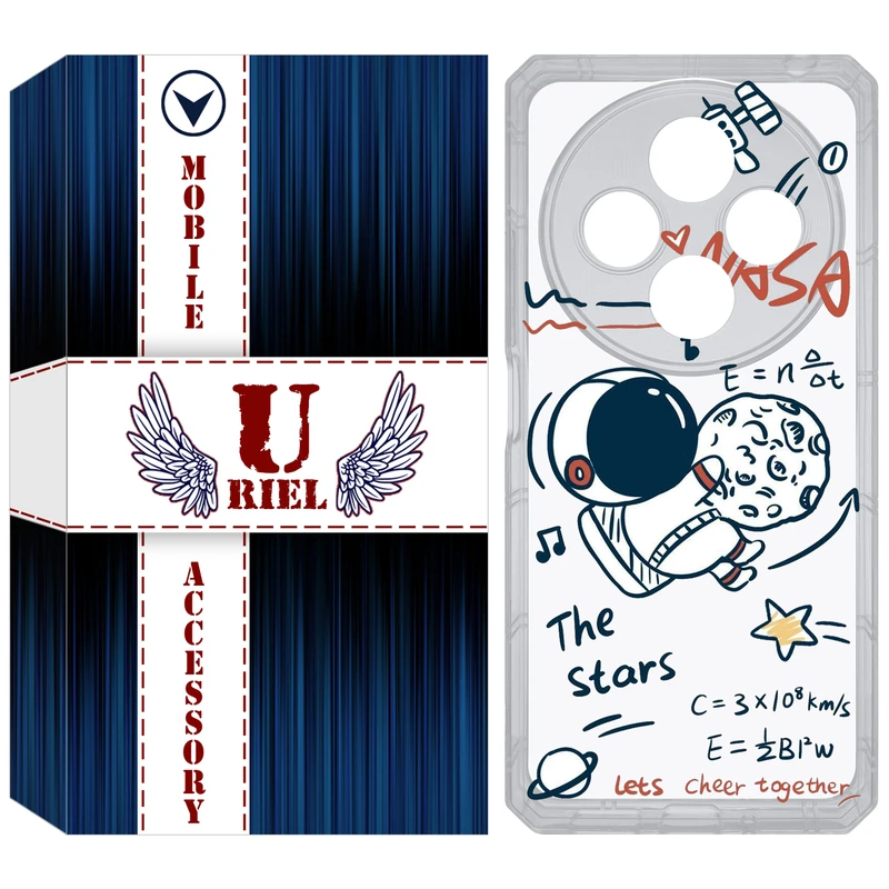 کاور یوریل مدل Clear کد 27 طرح ناسا مناسب برای گوشی موبایل شیائومی Redmi 14C / Poco C75