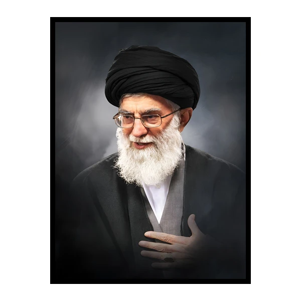 تابلو نوری بکلیت طرح رهبر ایران حضرت آیت الله سید علی خامنه ای مدل B-bu7225 فریم مشکی