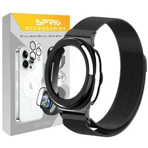 بند اسپریگ مدل Milanese GuardGS مناسب برای ساعت هوشمند سامسونگ Galaxy Watch 8 Classic 46mm به همراه کاور