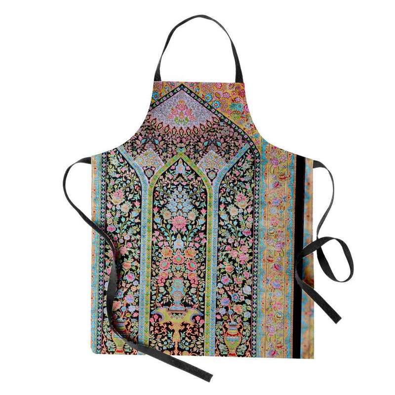 پیش بند آشپزخانه مدوپد طرح فرش قم محرابی گلدانی مدل C-Ghom0100